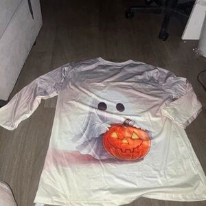 Womens Ghost Shirt with Pumpkin Design